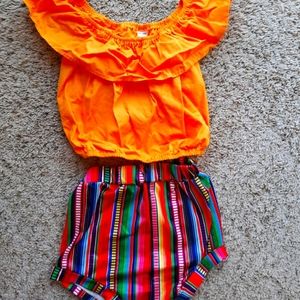 Two Piece Crop Top with Fiesta Shorts